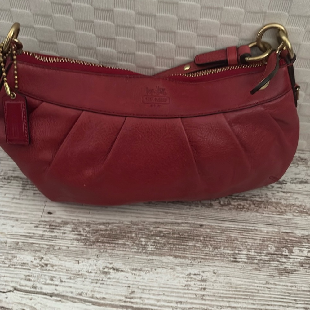Coach Red Leather Shoulder Bag